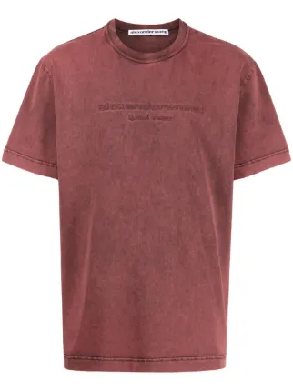Alexander Wang logo-embossed Cotton T-shirt | Red | FARFETCH AZ