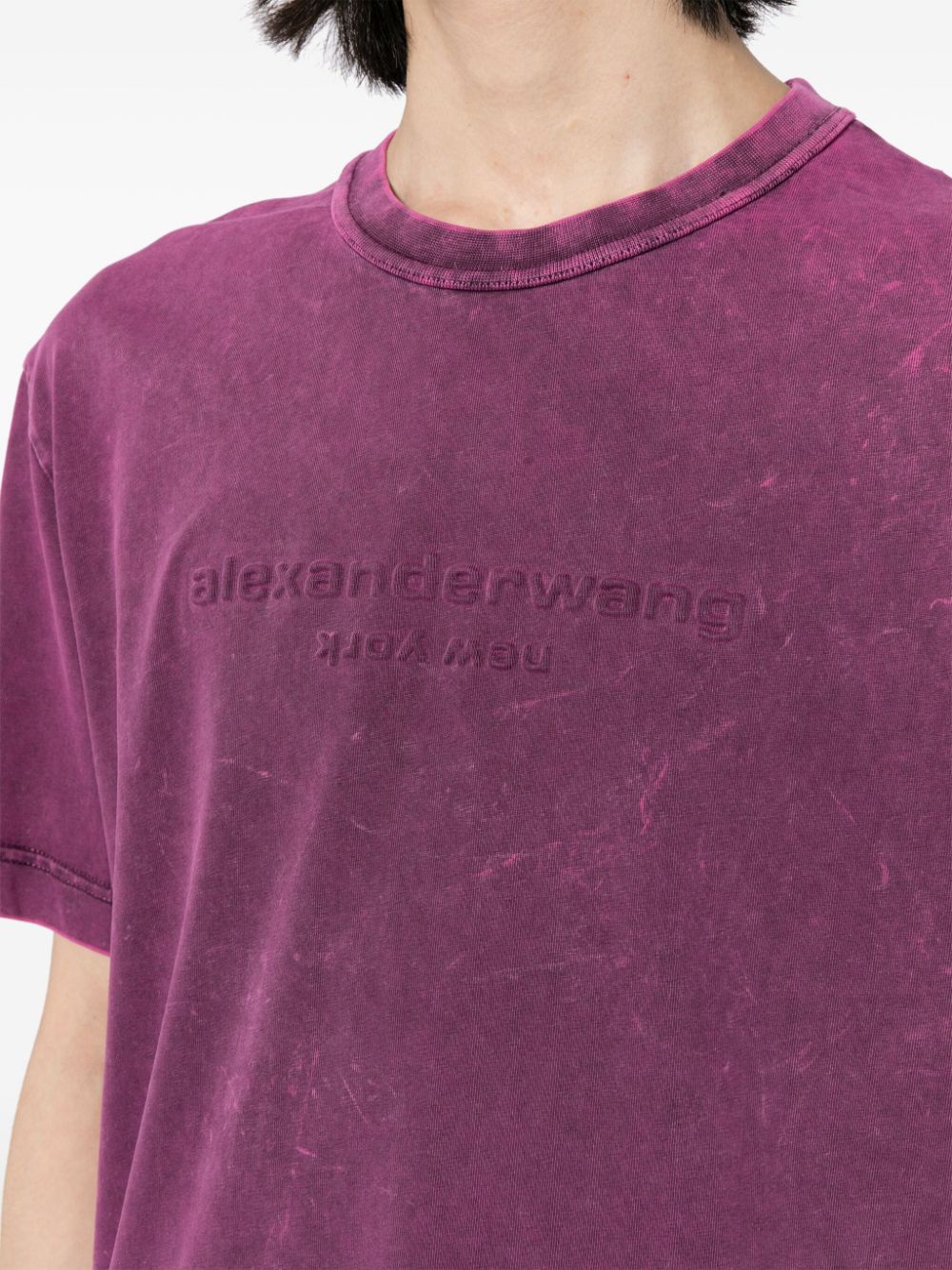 Alexander Wang logo-embossed crew neck T-shirt Men