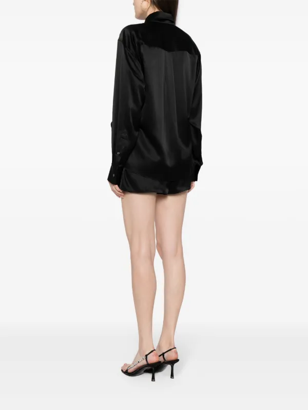 Black best sale silk playsuit