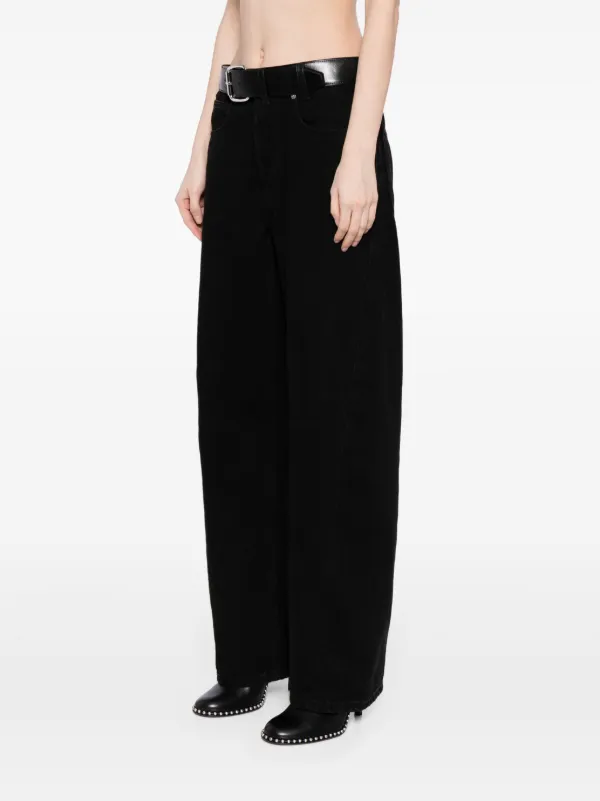 alexanderwang 黒 ワイドパンツパンツ Alexander Wang ベルテッド ワイドパンツ | ブラック | FARFETCH JP