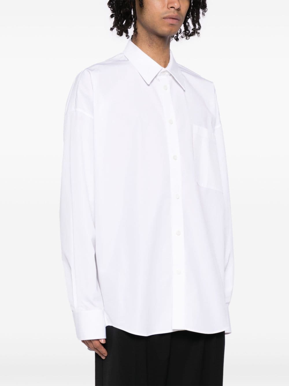 Shop Alexander Wang Long-sleeve Poplin Cotton Shirt In White