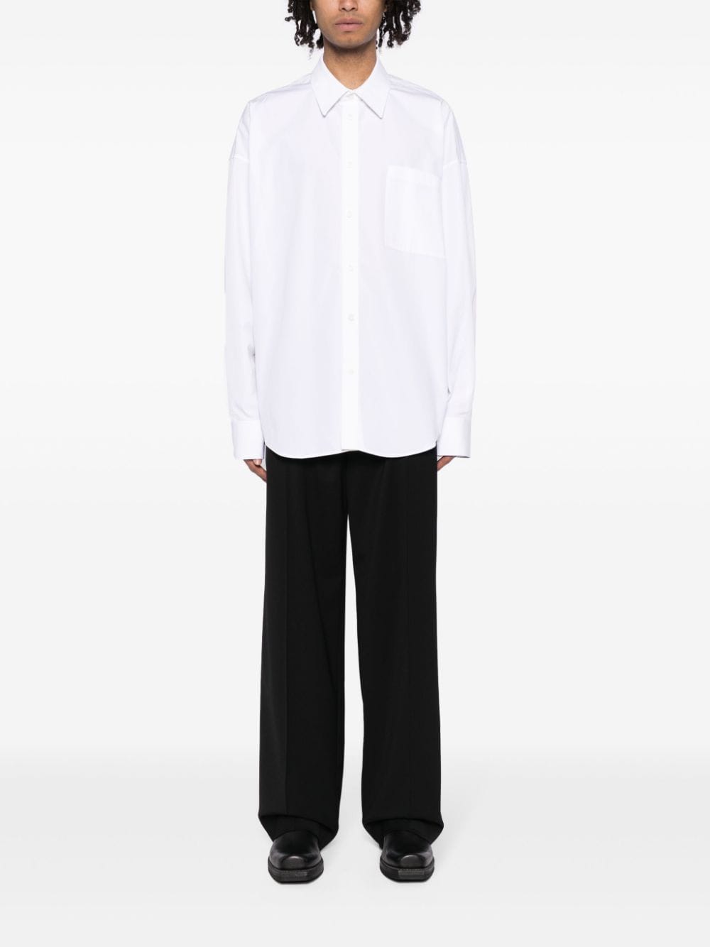 Shop Alexander Wang Long-sleeve Poplin Cotton Shirt In White