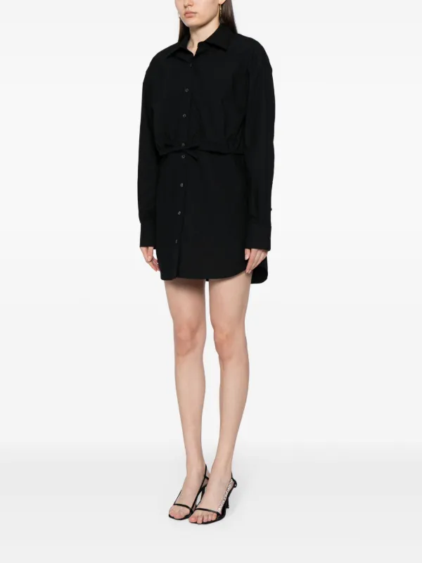 Alexander Wang Layered Cotton Shirtdress | Black | FARFETCH OM