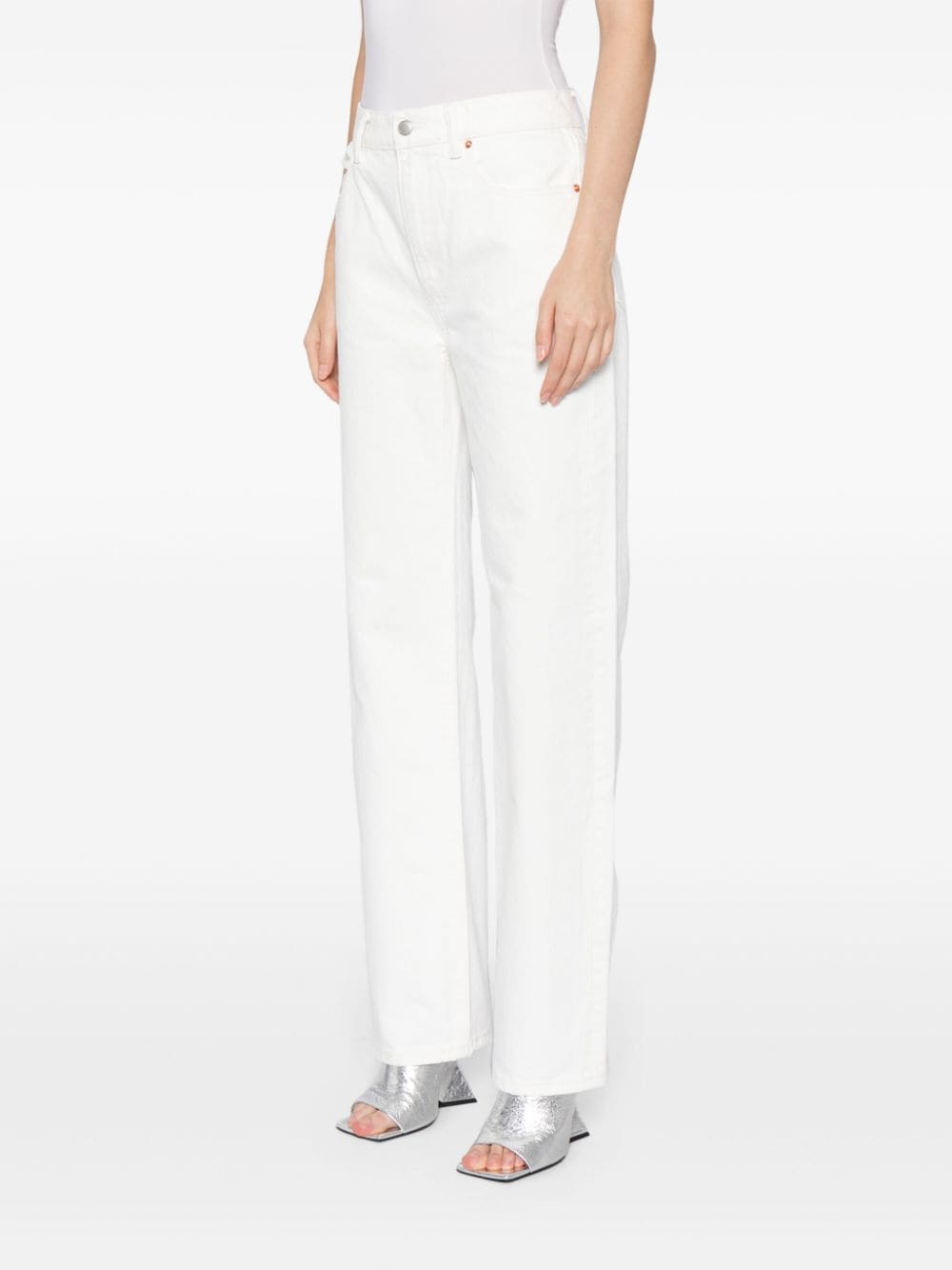Shop Alexander Wang Mid-rise Straight-leg Jeans In White