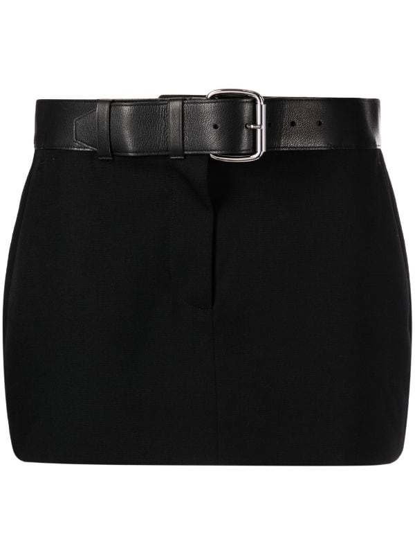 Alexander Wang leather-belt Wool Miniskirt - Farfetch