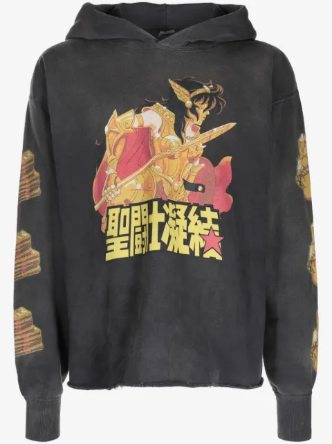 SAINT MXXXXXX graphic-print cotton hoodie