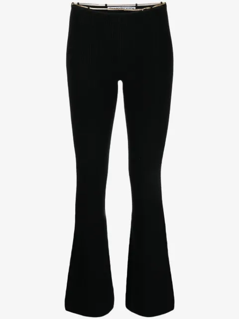 Alexander Wang pantalones acampanados de canalé