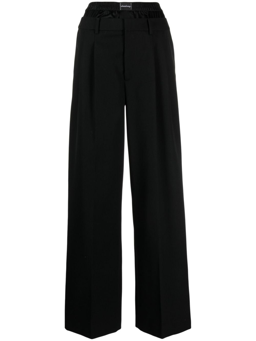 Shop Alexander Wang Layered-design Wool Trousers In Schwarz