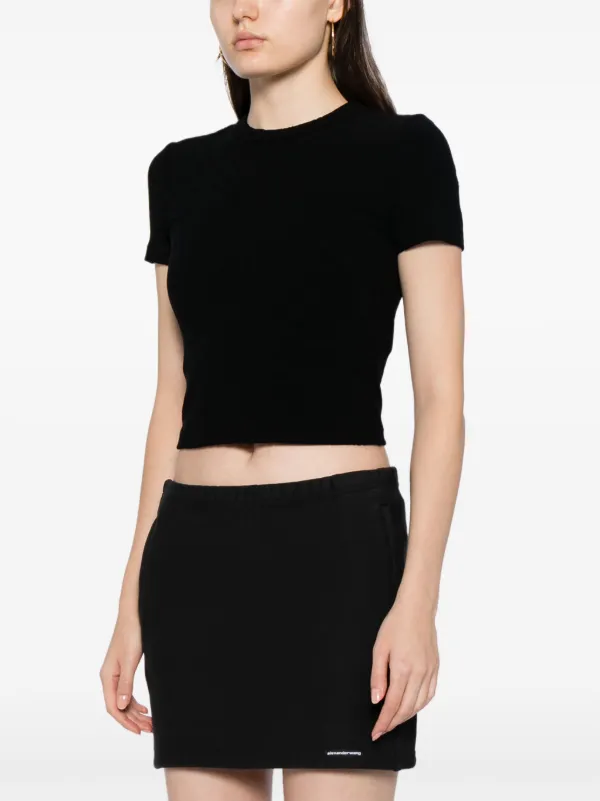 Alexander Wang logo-jacquard Knitted Top | Black | FARFETCH