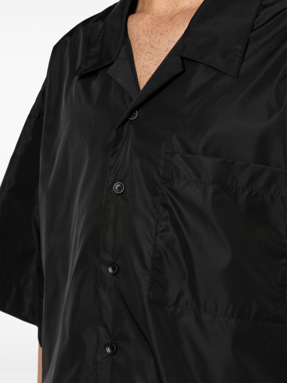 Shop Alexander Wang Camp-collar Button-up Shirt In Black
