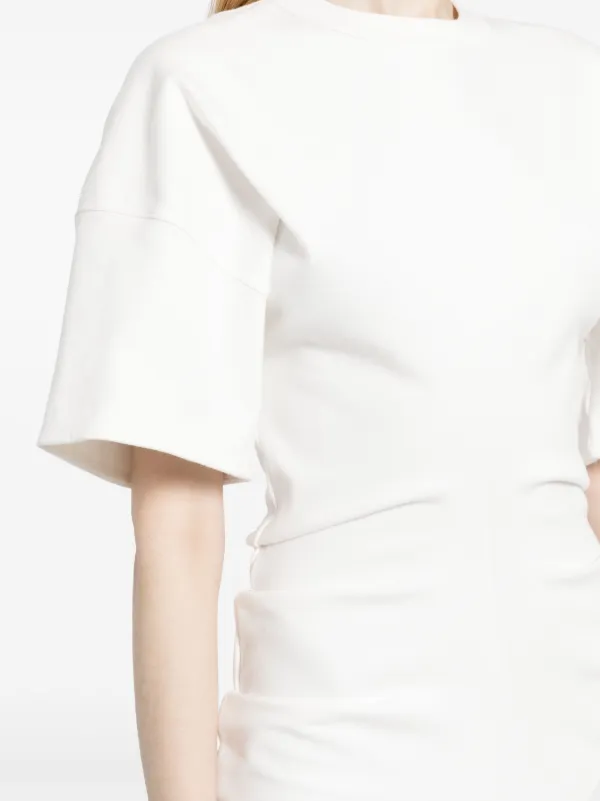 alexander wang draped jersey dress Alexander Wang Slate Blue Crossover Draping, Ruched Jersey Halter Mini Dress