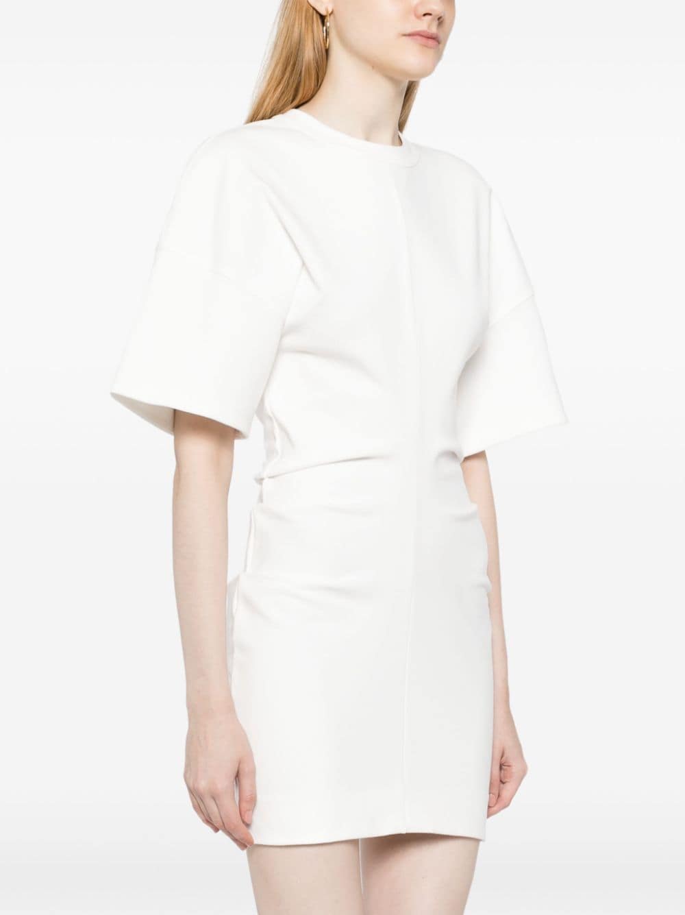Shop Alexander Wang Draped Jersey Minidress In White