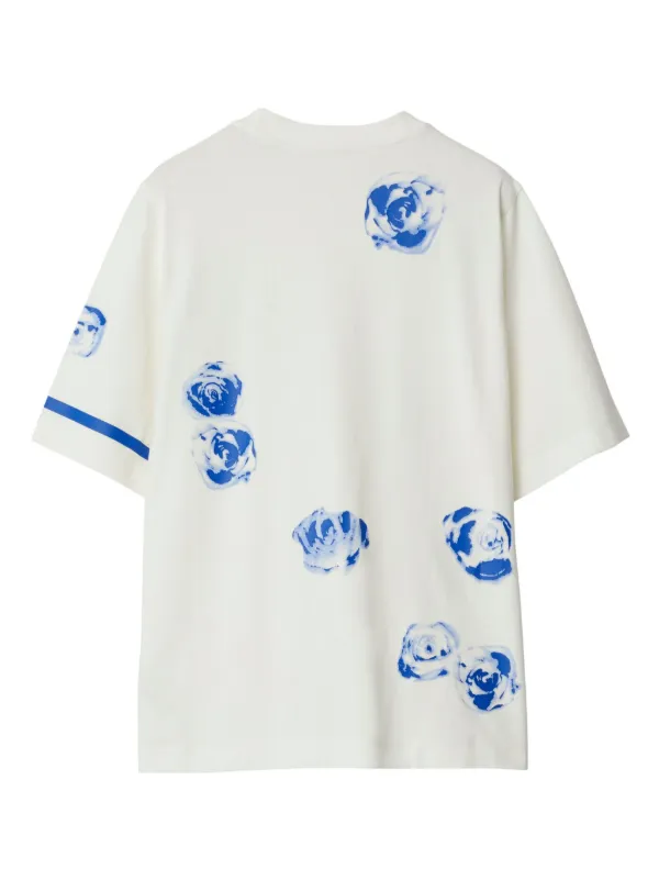 Burberry rose-print Cotton T-shirt | White | FARFETCH