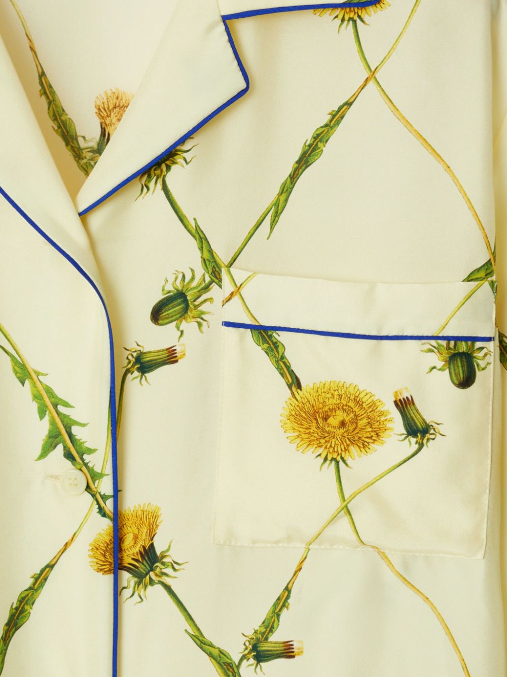 Shop Burberry Dandelion-print Silk Pyjama Shirt In Neutrals