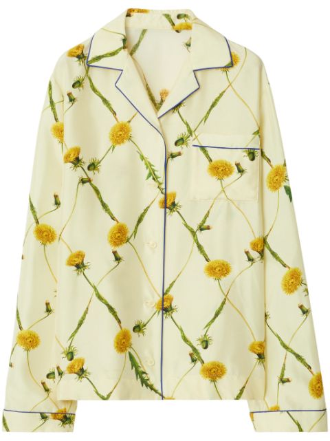 Burberry dandelion-print silk pyjama shirt Women