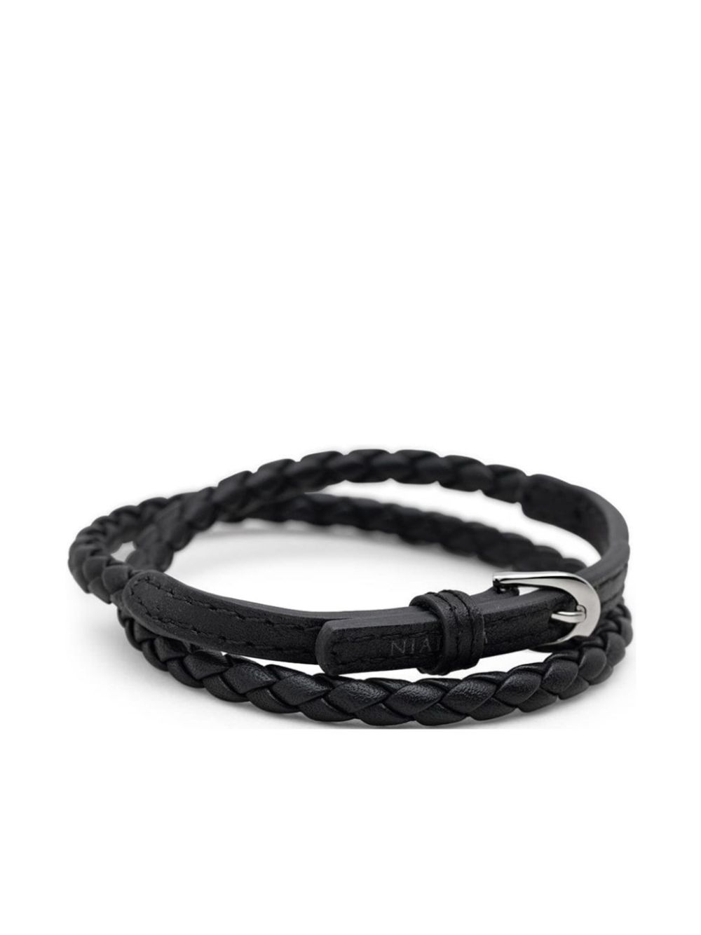 Nialaya Jewelry wrap-around leather bracelet - Zwart