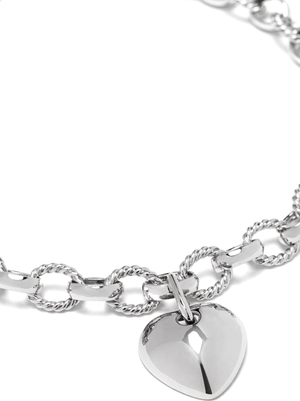 Nialaya Jewelry heart-pendant choker-chain necklace - Zilver