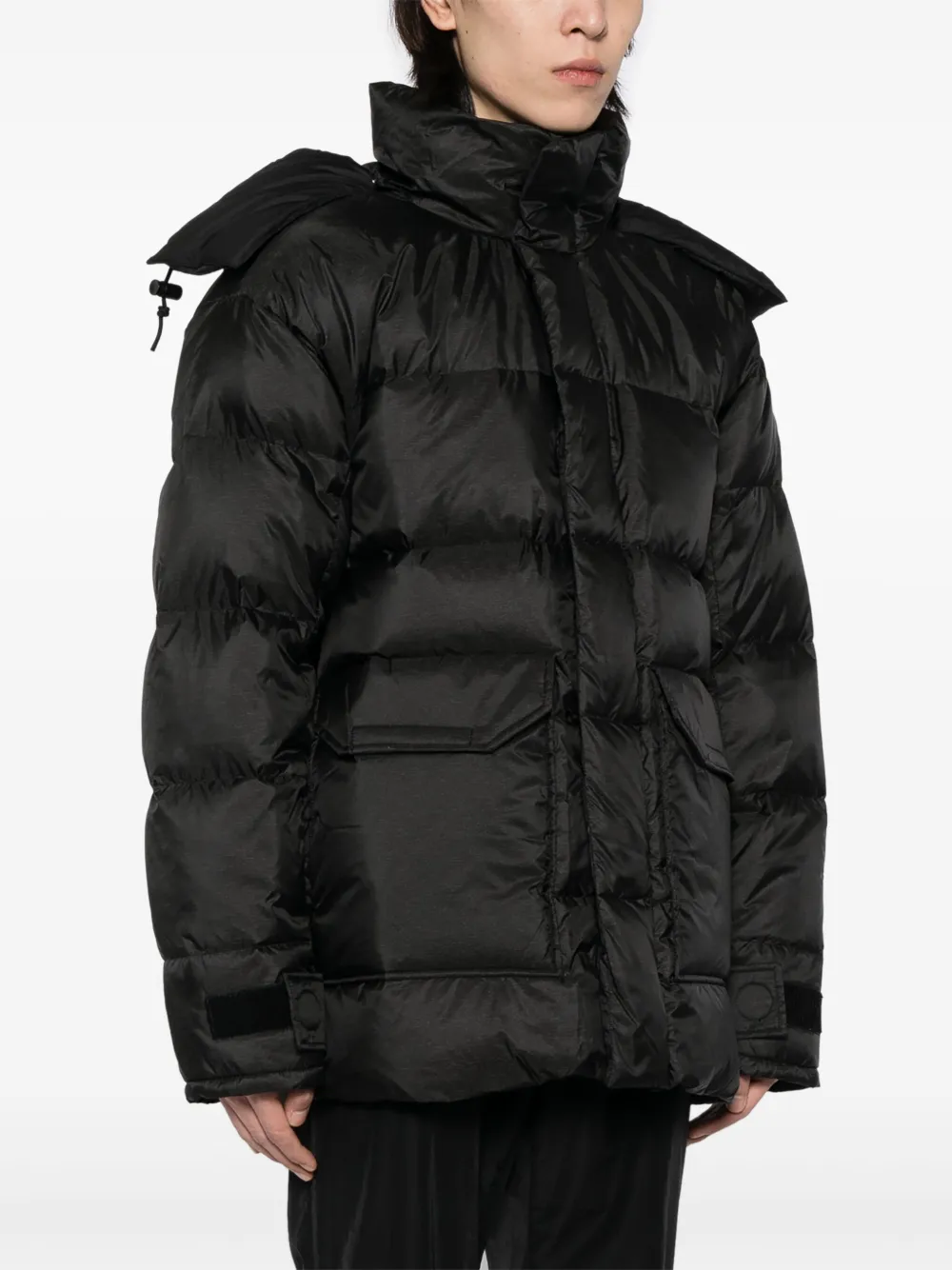 The North Face Padded Hooded Jacket In Schwarz