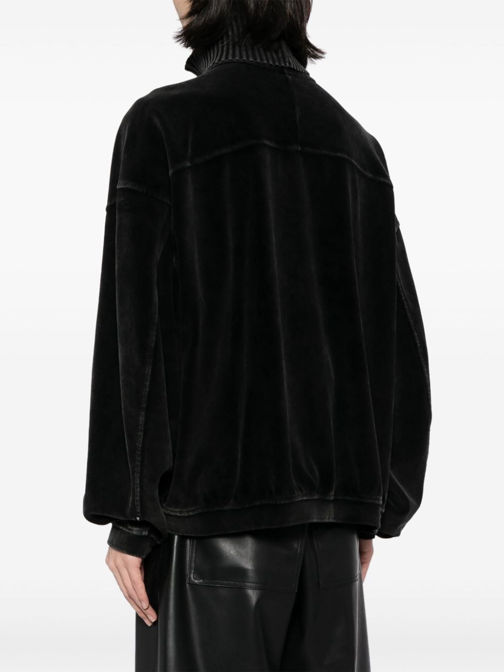 Shop Alexander Wang Roll-neck Drop-shoulder Jumper In Black