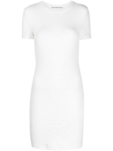 Alexander Wang logo-debossed short-sleeve minidress Women