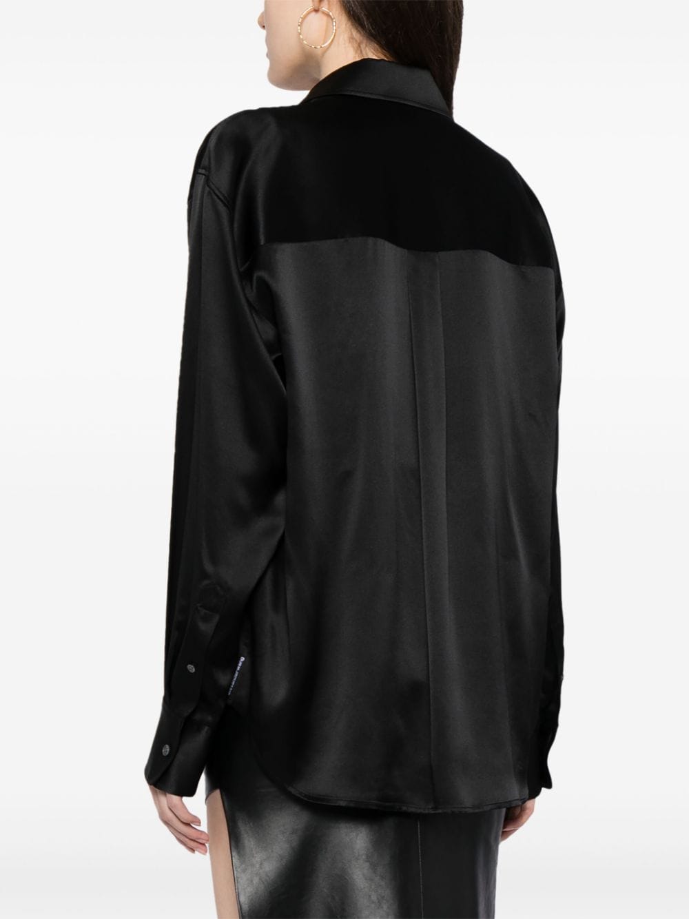Shop Alexander Wang Layered Silk Shirt In Black