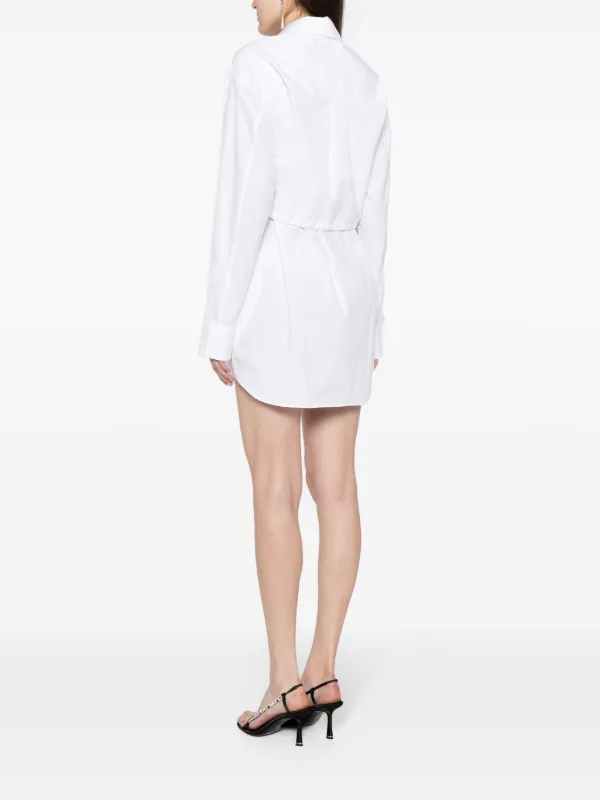 Alexander Wang Layered Cotton Shirtdress | White | FARFETCH SG
