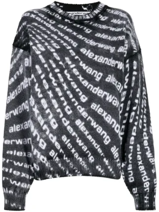 Alexander Wang logo-print long-sleeve Jumper - Farfetch