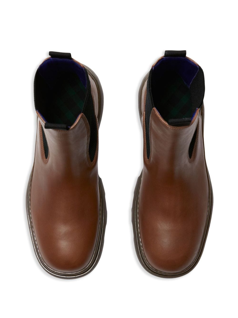 Shop Burberry Creeper Leather Chelsea Boots In Brown