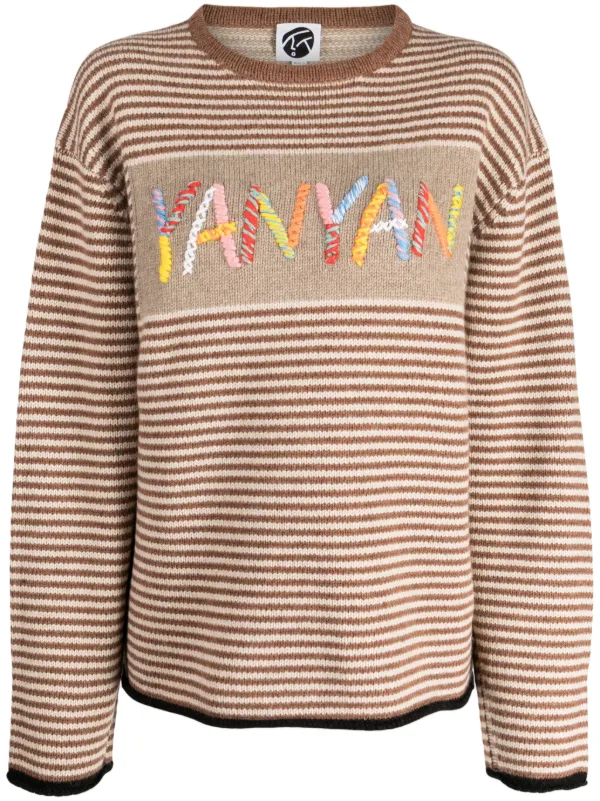 YANYAN KNITS ストライプ プルオーバー | ブラウン | FARFETCH JP