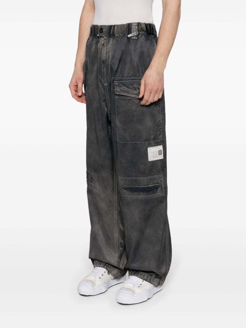 Shop Miharayasuhiro Rc-twill Cargo Trousers In Grey