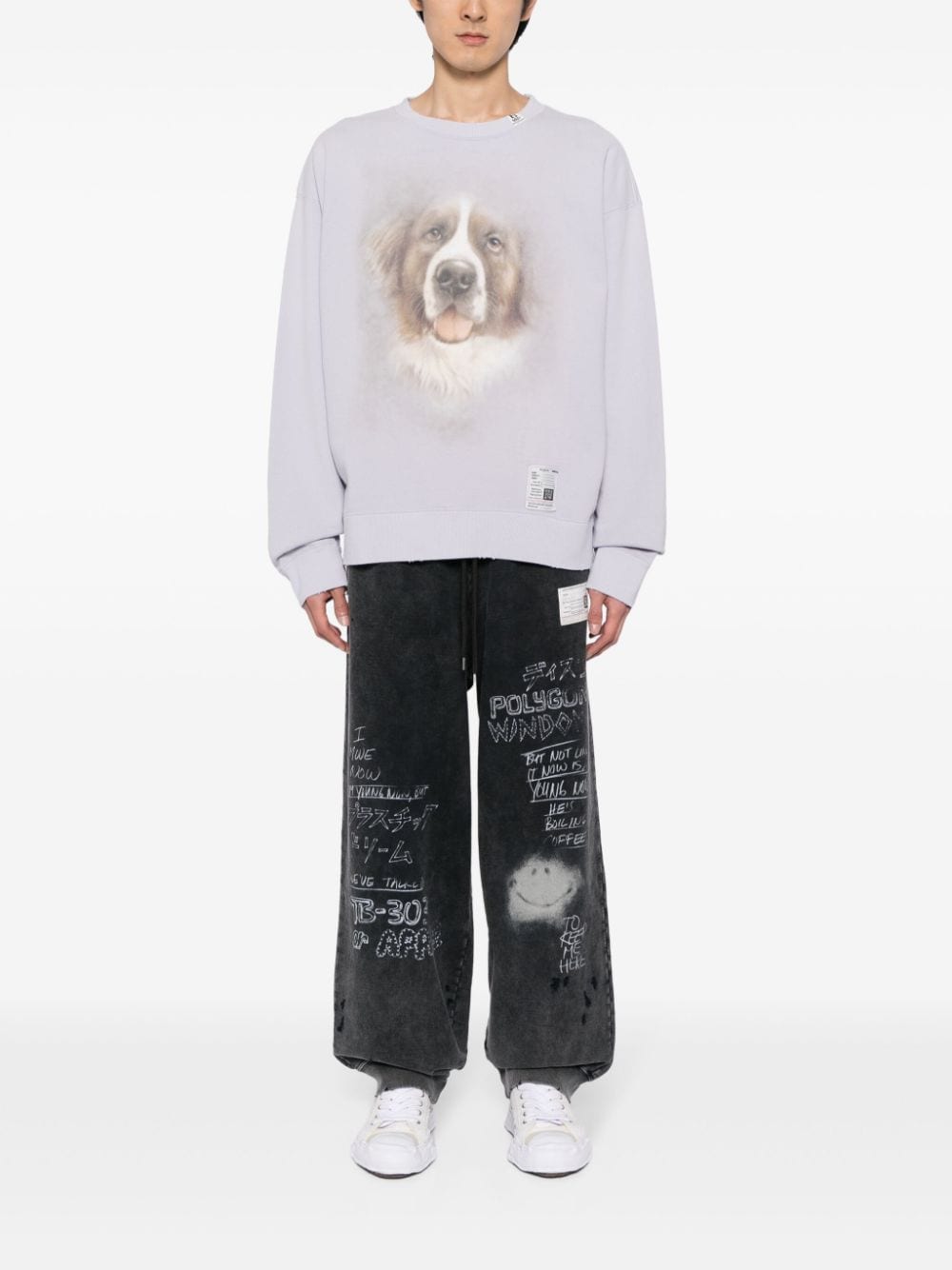 Maison MIHARA YASUHIRO Sweater met hondenprint Paars