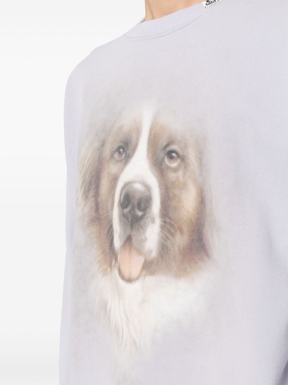 Shop Miharayasuhiro Dog-print Cotton Sweatshirt In Purple