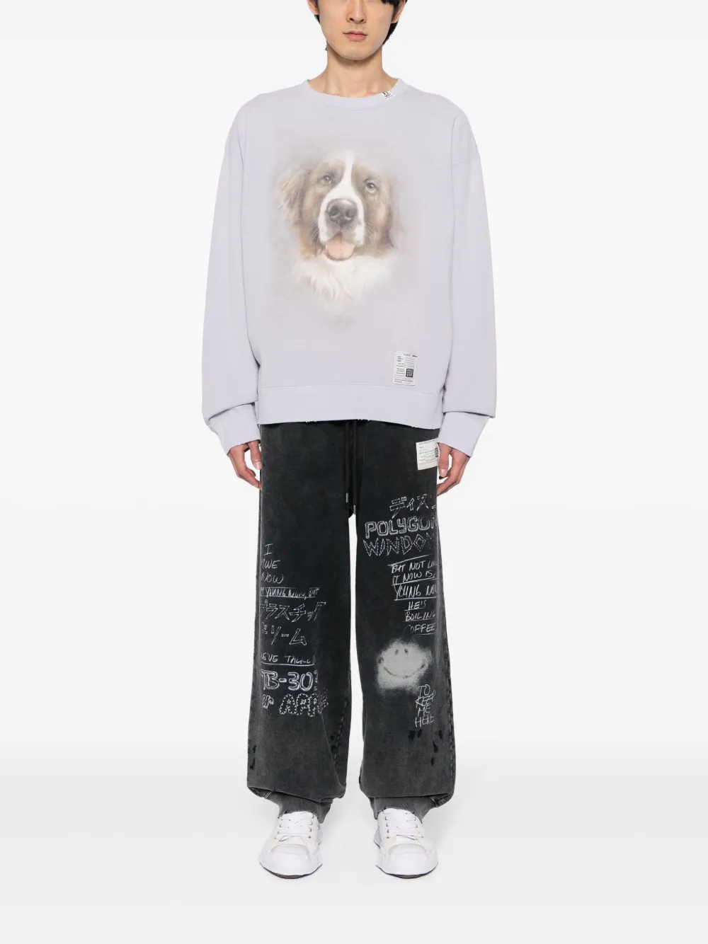 Maison Mihara Yasuhiro Trainingsbroek met gebleekt effect - Grijs
