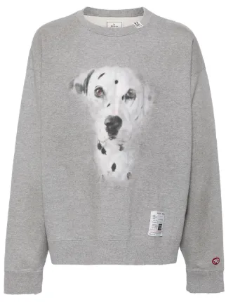 Maison MIHARA YASUHIRO dog-print Cotton Sweatshirt | Grey | FARFETCH