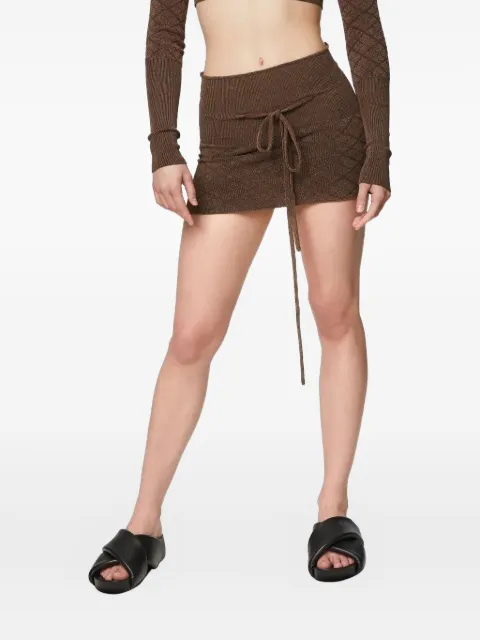 KNWLS quilted tie-detail skirt