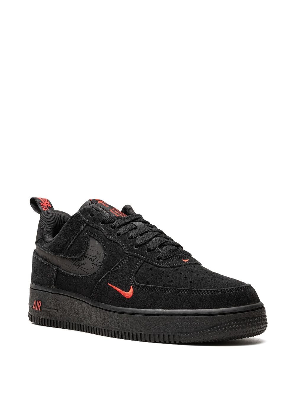 Shop Nike Air Force 1 Low "multi Swoosh Black/crimson" Sneakers In Schwarz