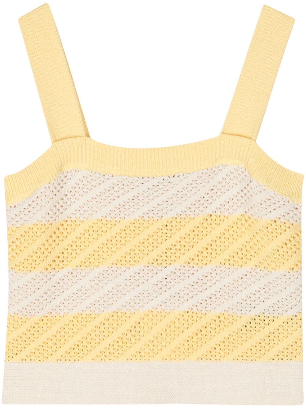 Ps By Paul Smith Striped Sleveless Knitted Top In Yellow