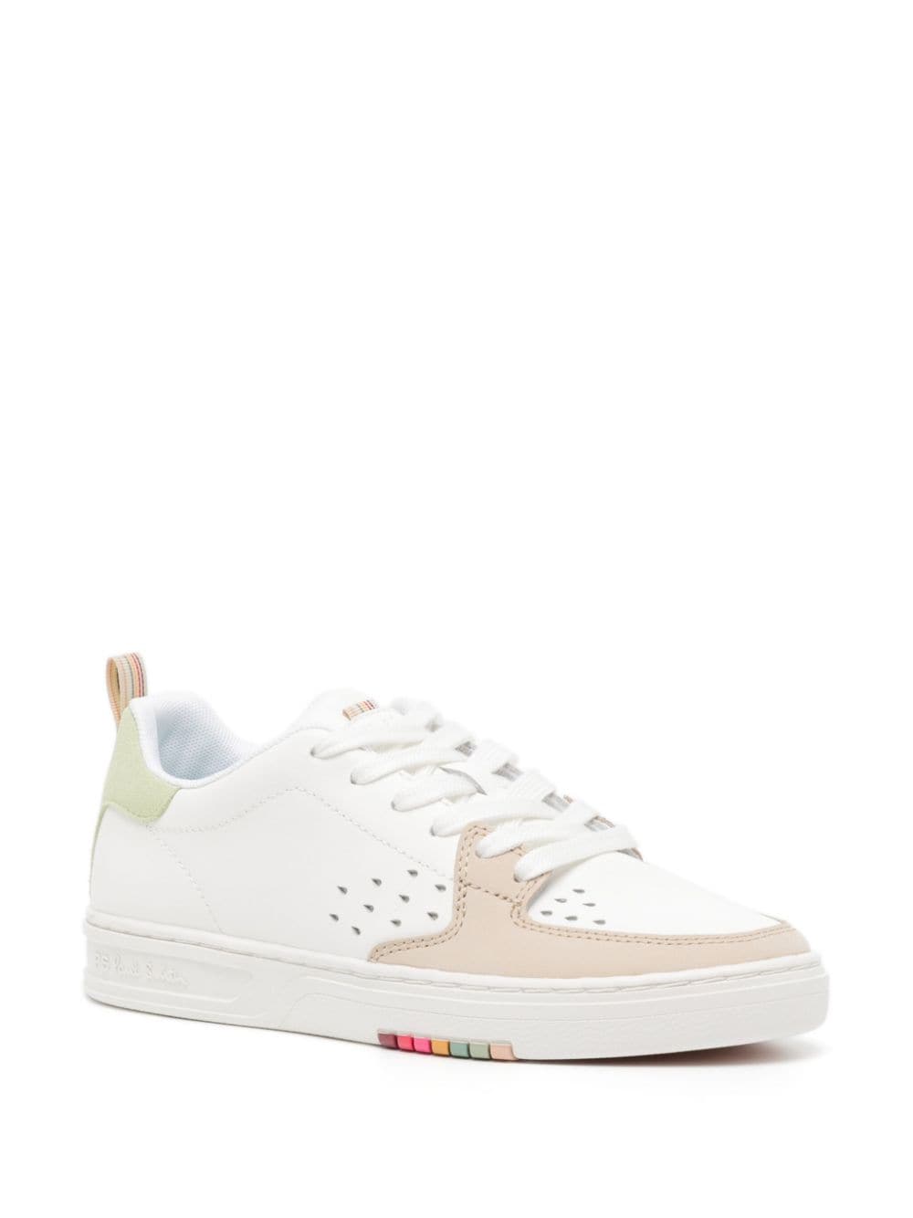Shop Paul Smith Cosmo Leather Sneakers In White