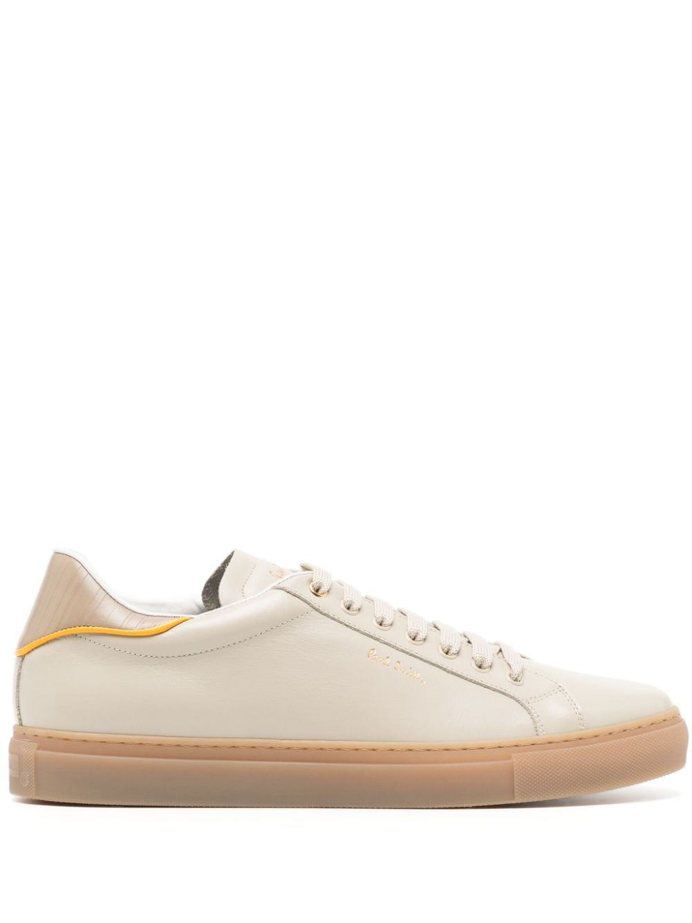 Paul Smith Logo-print Lace-up Leather Trainers In Neutrals