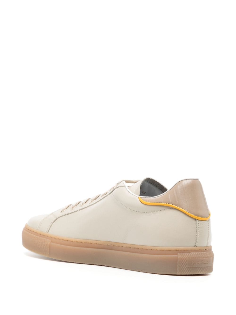 Shop Paul Smith Logo-print Lace-up Leather Sneakers In Neutrals