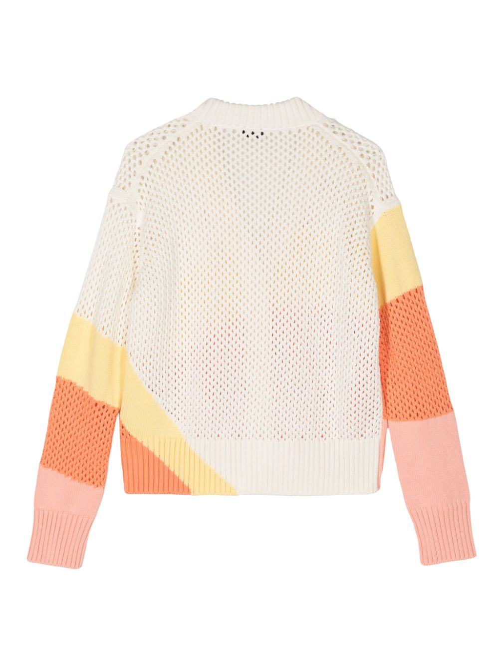 Shop Ps By Paul Smith Open-knit Striped Cardigan In White