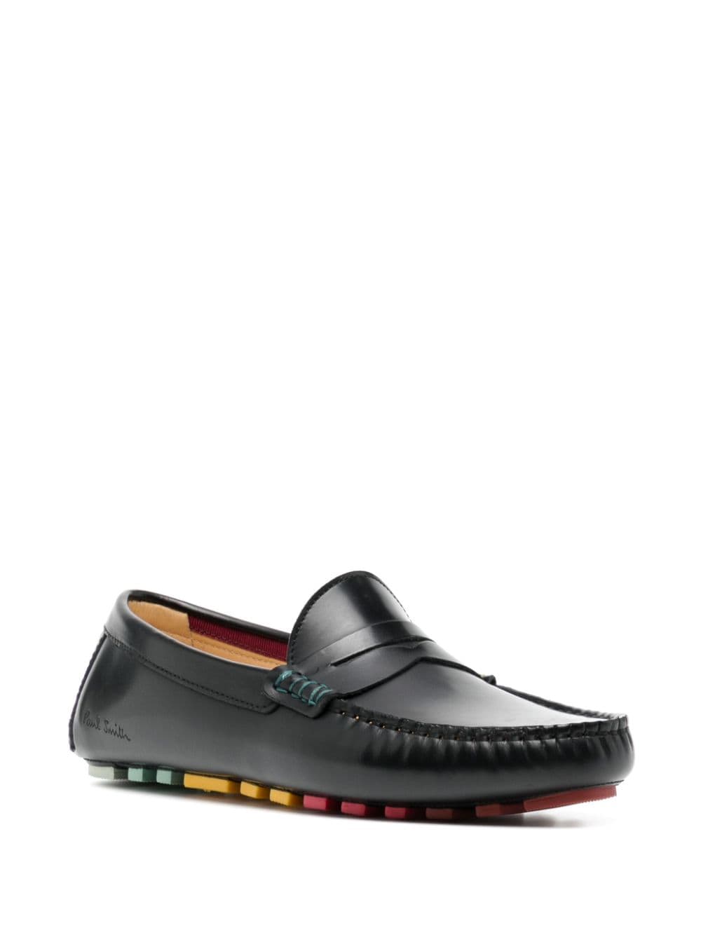 Shop Paul Smith Tulsa Contrasting-stitching Loafers In Blue