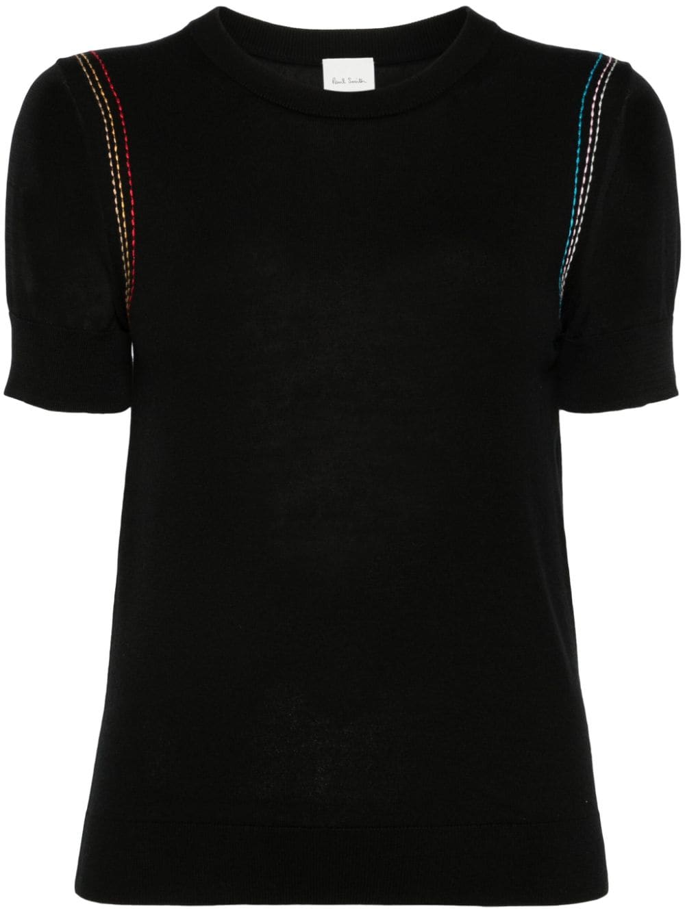 Paul Smith contrast-stitched knitted top Zwart