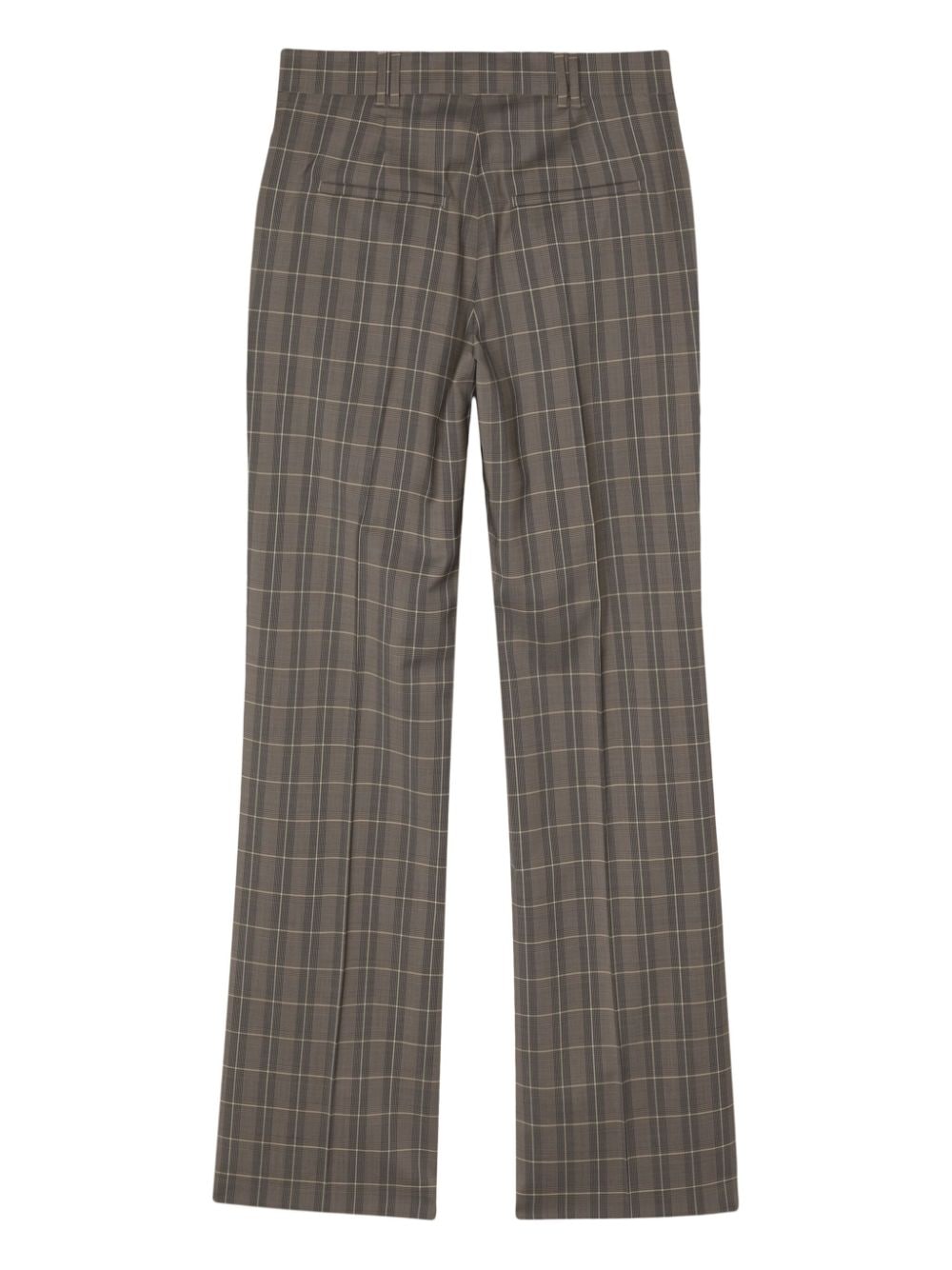 Shop Paul Smith Checked Wool Flared Trousers In Brown