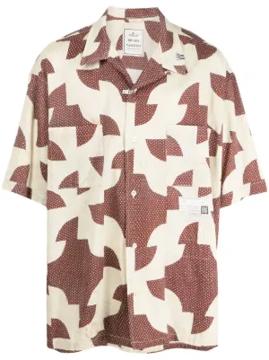 Maison MIHARA YASUHIRO パッチワークパターン シャツ | ブラック