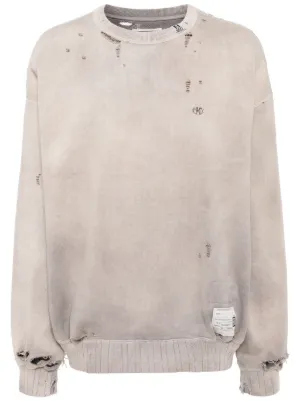Maison MIHARA YASUHIRO ダメージ スウェットシャツ | ホワイト