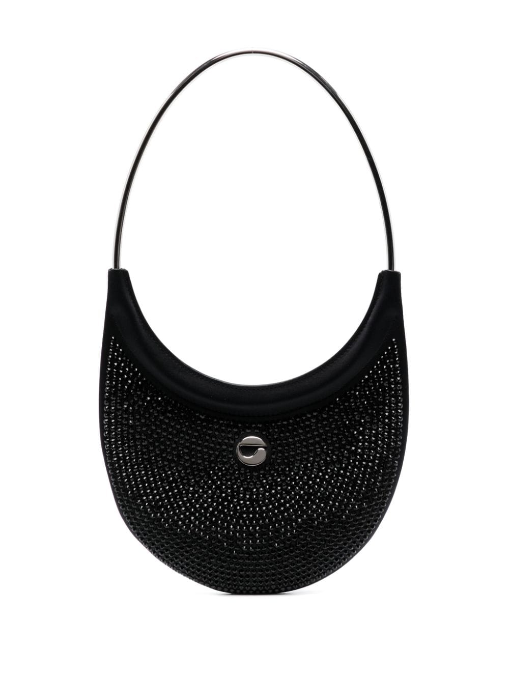 Coperni Ring Swipe Crystal-embellished Bag In Black