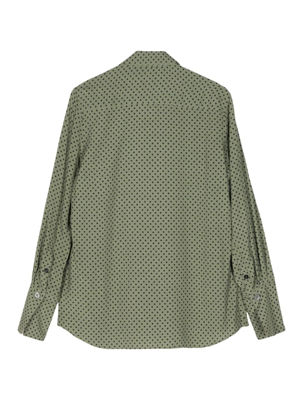 Shop Paul Smith Polka-dot Long-sleeve Shirt In Green