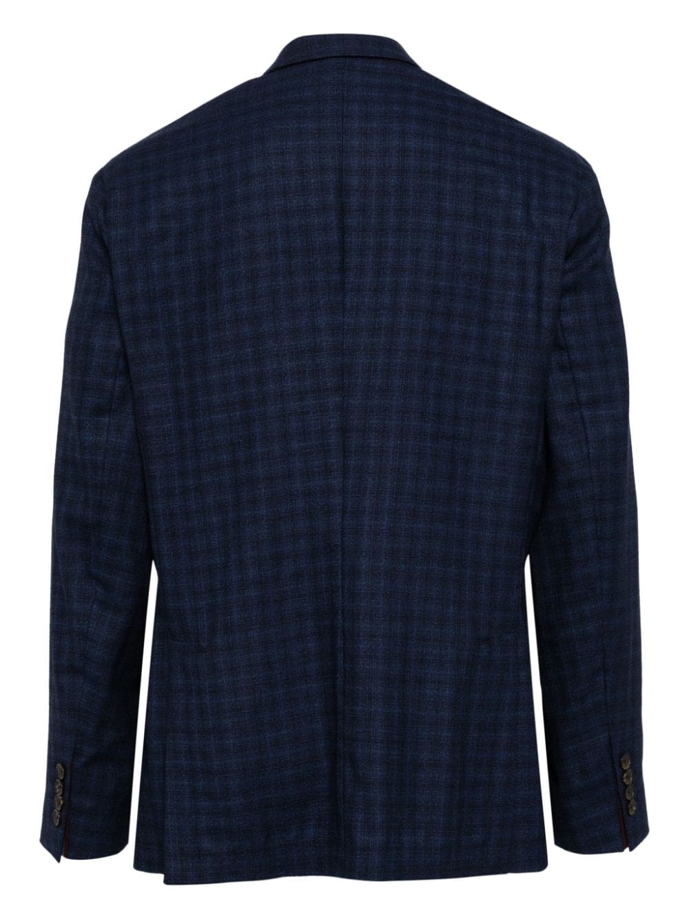 Shop Paul Smith Ombre-check Wool-blend Blazer In Blue