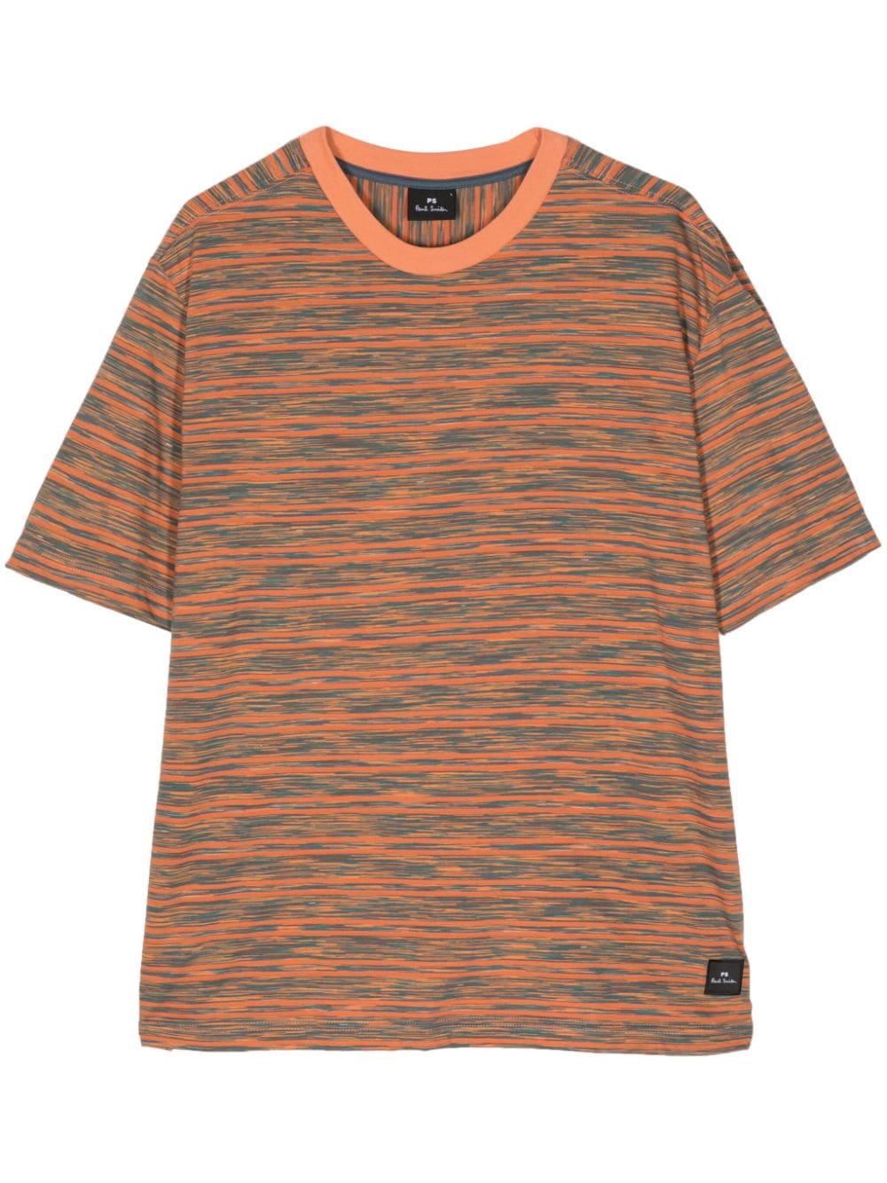 Ps By Paul Smith Space-dye Cotton T-shirt In Orange